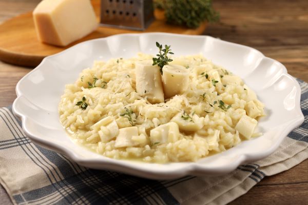 Risoto De Palmito E Queijo Perfeito Para A Chegada Do Outono